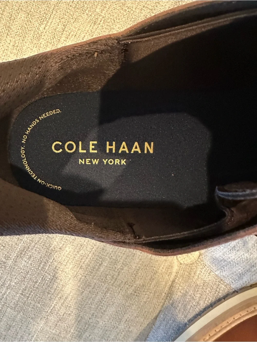 Cole Haan Tan Leather Derby with White Sole